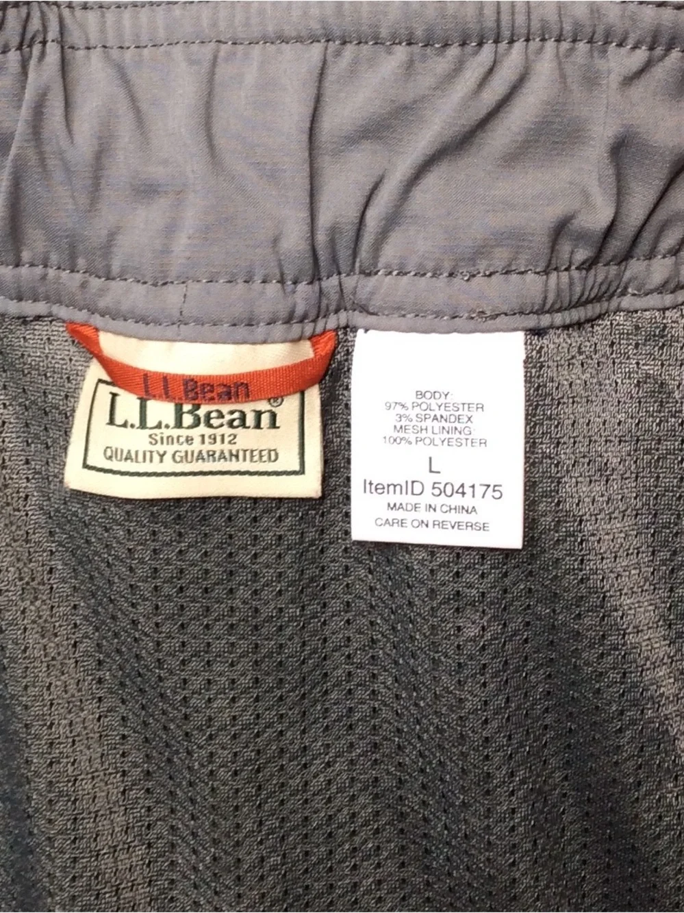 L.L. Bean Olive and Navy Colorblock Swim Board Shorts